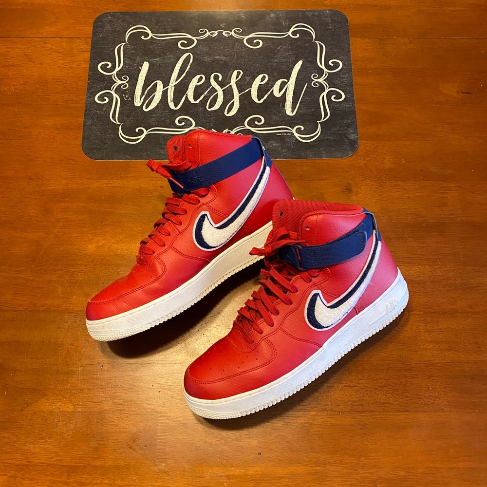 Nike Men Air Force 1 High (red / white-blue)sz 13